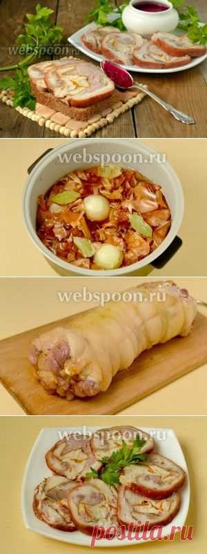 Рулет из рульки с начинкой в мультиварке