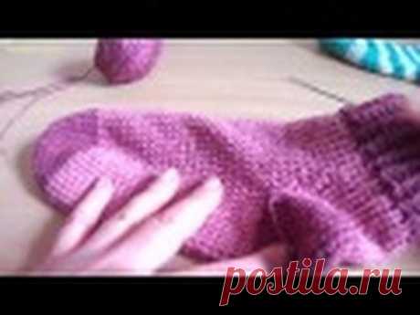 Как связать носочки крючком (вяжем мысок). How to tie a hook socks (knit toe).
