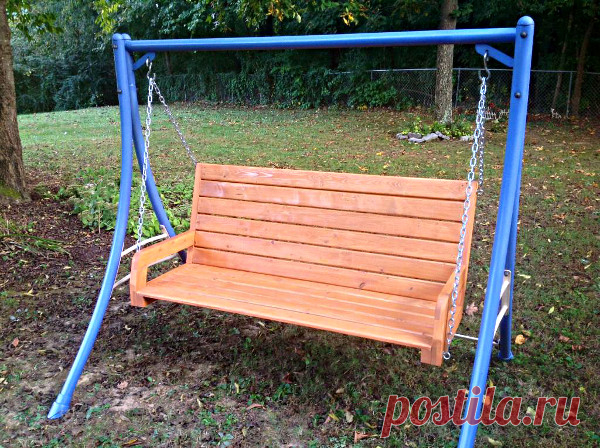 Greg Whedon’s Beautiful Swing Greg did an awesome job for his second woodworking project ever. He made a stretched version of my 2×4 swing with a few changes. Greg writes: Hi Jay, I’ve had this old frame around forev…