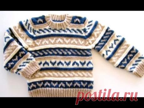 How to knit a sweater with knitting needles Free Fair Isle Pattern