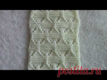 Узор спицами для пледа 🤍Knitting patterns