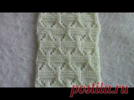 Узор спицами для пледа 🤍Knitting patterns