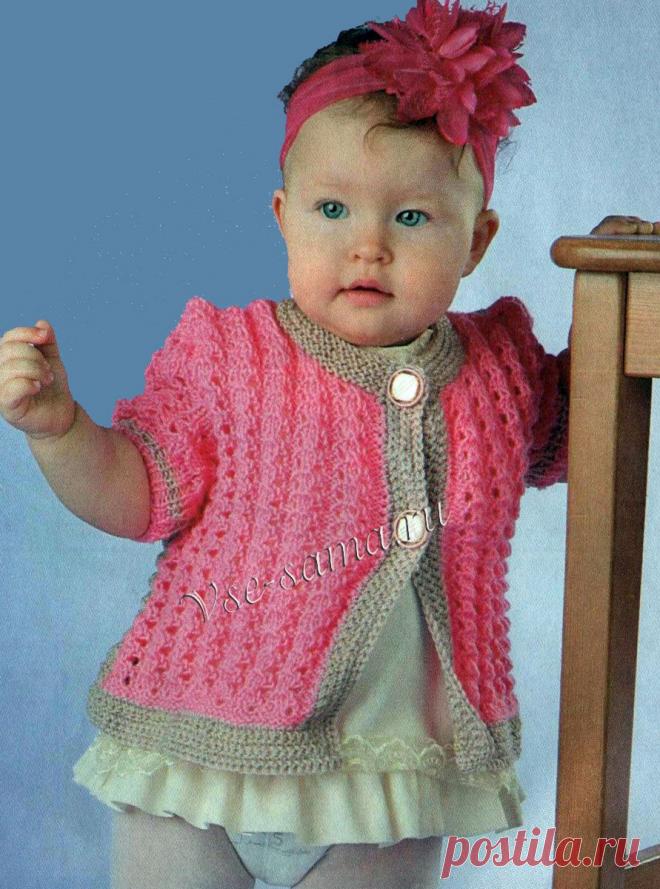 Ажурный жакет для малышки - Кофточки, жакеты для малышей спицами