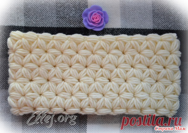 Снуд крючком узором Звездочки + МК - Страна Мам