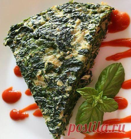 ОМЛЕТ СО ШПИНАТОМ И СЫРОМ