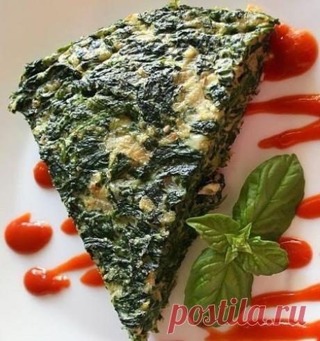 ОМЛЕТ СО ШПИНАТОМ И СЫРОМ