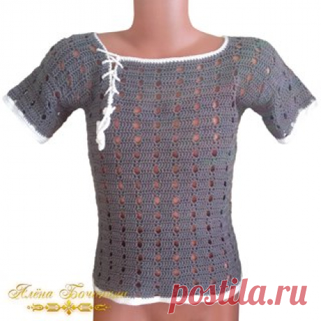 alena_knitting_master .Футболка-сеточка для стильного мальчишки. Футболка связана из хлопковой ниточки. Размер 110-116. В наличие. Цена 1200 рублей.