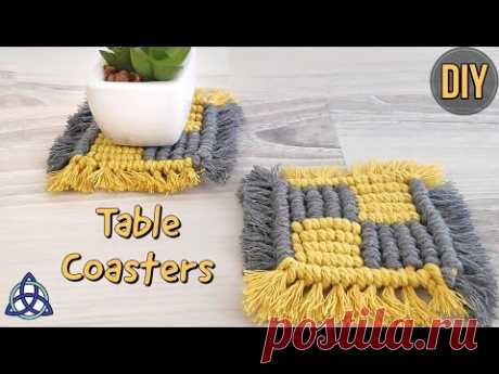 DIY Macrame Square Coasters | Table Decoration Ideas for Home