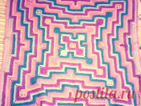 Купить детский плед - разноцветный, детский плед крючком, плед для новорожденного, плед, пдарок ребенку