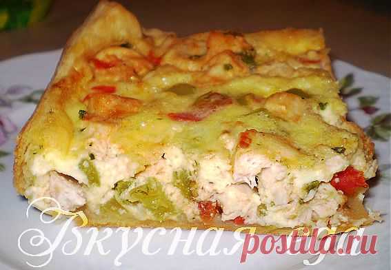 Пирог заливной с курицей - рецепт пирога с курицей на слоеном тесте - Вкусная еда