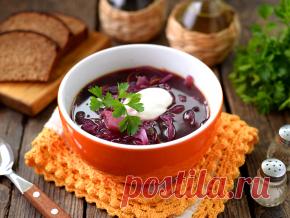 Щи из красной капусты.