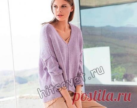 Джемпер женский 2018 - Хитсовет Модная модель 2018 года женского джемпера оверсайз с пошаговым бесплатным описанием вязания.
