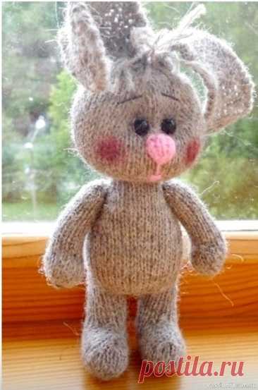 Зайки спицами. Описание | Вязаные игрушки. Мастер-классы, схемы, описание.