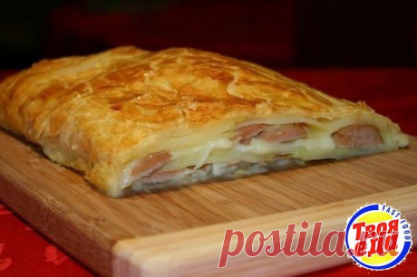 Картофельный штрудель с сосисками