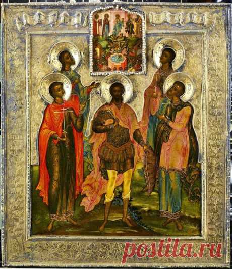 Картинка дня
Пяточисленные мученики Евстратий, Авксентий, Евгений, Мардарий и Орест, с образом Происхожения честных древ. Знаменитая старообрядческая икона "романовских писем" конца 18 века из собрания П.Д. Корина. Написана в лучших традициях ярославской иконописи "золотого века" (т.е. конца 17 - начала 18 в.), что. собственно, является родовой чертой "романовских писем". Колорит - просто перо жар-птицы. Оклад у нее довольно строгий, без высокого рельефа, и тоже, как говор...