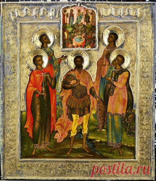 Картинка дня
Пяточисленные мученики Евстратий, Авксентий, Евгений, Мардарий и Орест, с образом Происхожения честных древ. Знаменитая старообрядческая икона 