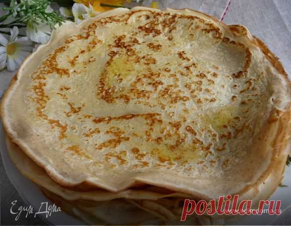 Тонкие русские блины . Ингредиенты: сахарный песок, разрыхлитель, сметана 25% | Официальный сайт кулинарных рецептов Юлии Высоцкой