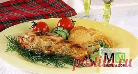 Рыба, запеченная с луком под майонезом - кулинарный рецепт. Миллион Меню