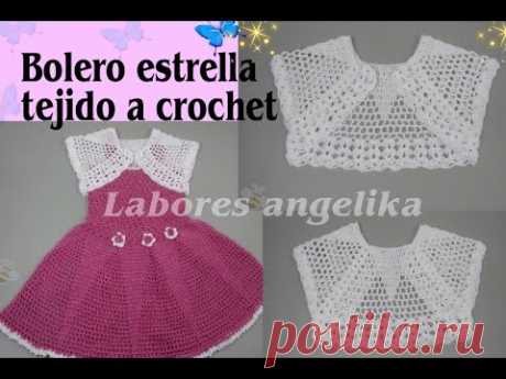 BOLERO ESTRELLA TEJIDO A CROCHET.