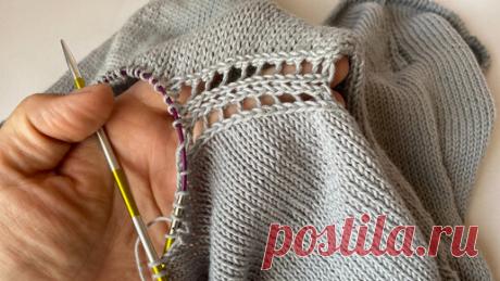 Как связать регланную линию ажурной дорожкой снизу вверх без деформации