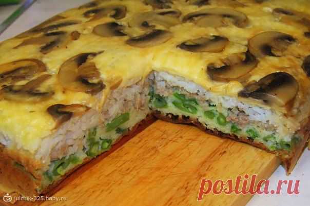 Слоеный пирог -перевертыш .. Фантастически вкусный пирог-пальчики оближите!.