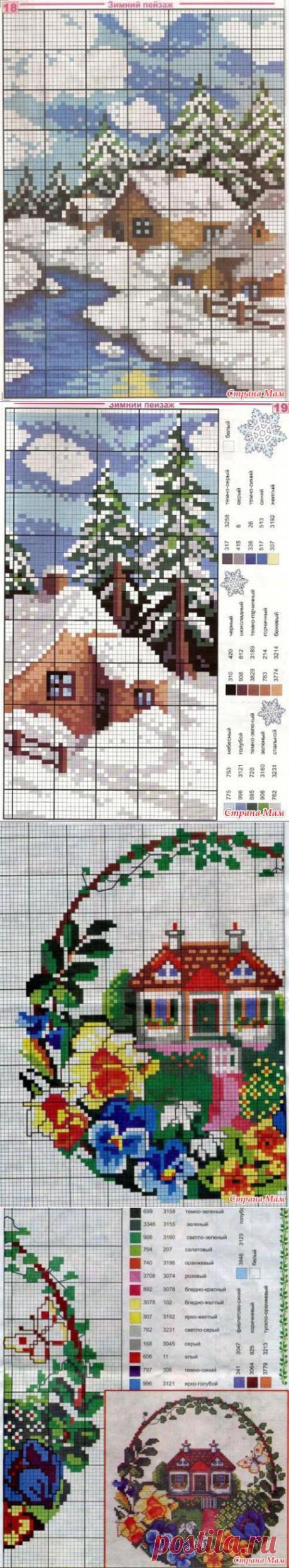 Вышивки крестиком. Домики. - Клуб рукоделия - Страна Мам
