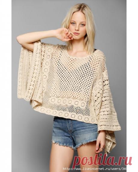 Пончо крючком - подборка схем