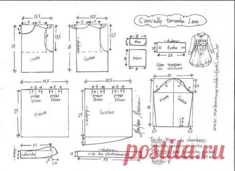 Выкройки и схемы детской одежды