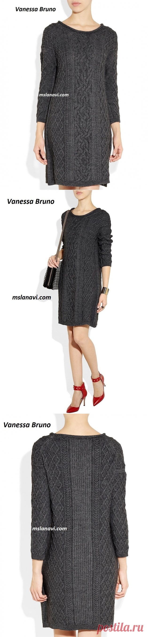 Платье спицами аранами | Вяжем с Лана Ви