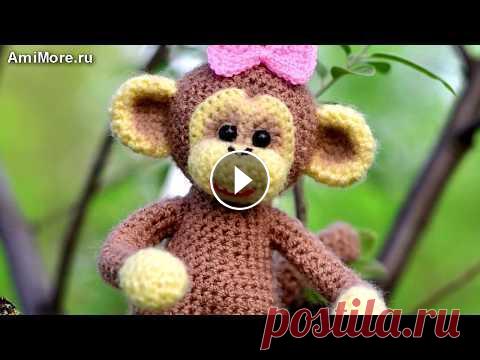 Амигуруми: схема Маленькой обезьянки. Игрушки вязаные крючком - Free crochet patterns. Бесплатная схема для вязания амигуруми: Маленькая обезьянка. Описание для вязания мартышки. Мастер-класс по вязанию обезьяны. Игрушки вязаные крючком!...