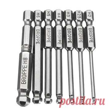 US$3.39 50% Broppe 7pcs 2/2.5/3/4/5/6/8mm 65mm Magnetic Ball Screwdriver Bits 1/4 Inch Hex Shank Screwdriver Bit Tool Accessories from Tools, Industrial & Scientific on banggood.com Online Shopping at Banggood.com！