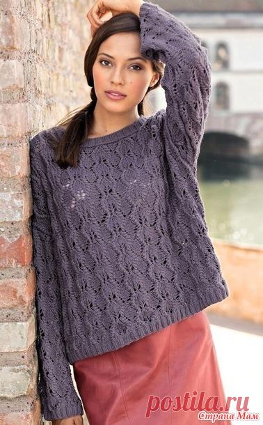 Свободный джемпер с красивым узором. Спицы. - ВЯЗАНАЯ МОДА+ ДЛЯ НЕМОДЕЛЬНЫХ ДАМ - Страна Мам