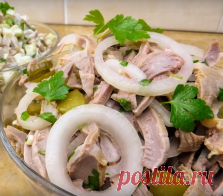 Салат из куриных желудочков к новогоднему столу