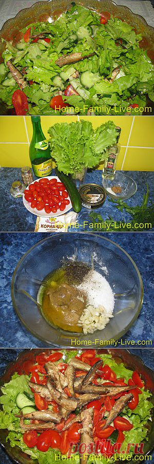 Кулинарные рецепты Салат из шпрот