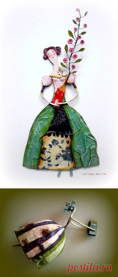 Душевные куклы из бумаги от Juliana Bollini - Ярмарка Мастеров - ручная работа, handmade