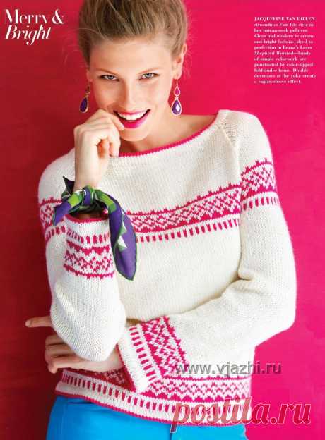 Вязание пуловера Modern Fair Isle Raglan