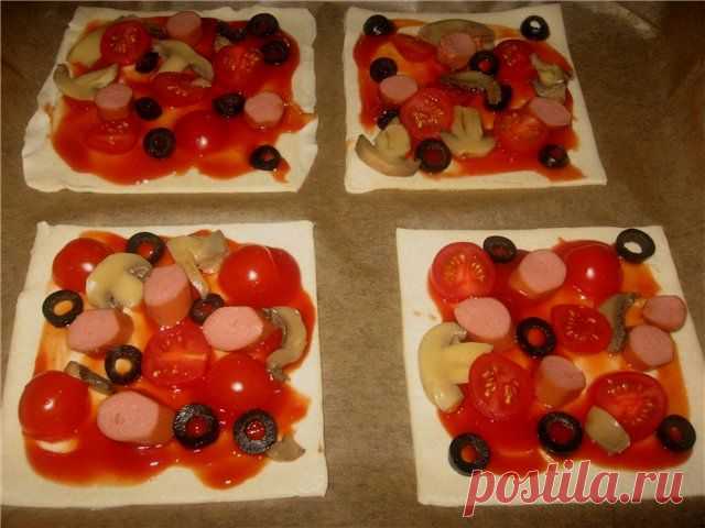(+1) - Мини-пиццы из слоёного теста - просто и вкусно! | Любимые рецепты