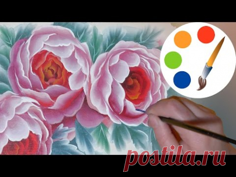 DIY How to paint  flowers on the box, one stroke, irishkalia