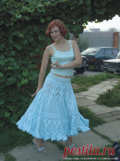 Юбка спицами