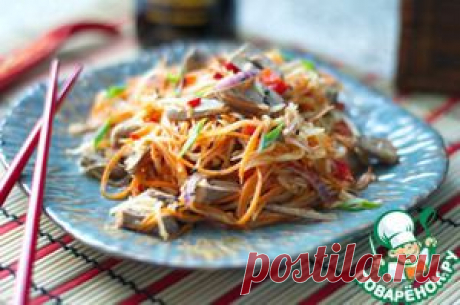 Салат из куриных сердечек - кулинарный рецепт