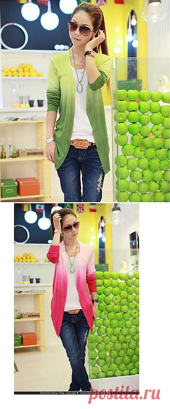 Free Shipping 2013 Spring New Arrival Women's Plus Size Sweater Female Cardigan Stripe Ink Gradient Color Outerwear Y33-inCardigans from Apparel & Accessories on Aliexpress.com