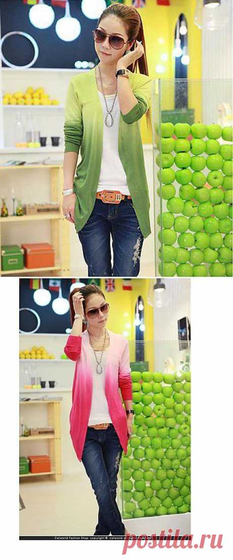Free Shipping 2013 Spring New Arrival Women's Plus Size Sweater Female Cardigan Stripe Ink Gradient Color Outerwear Y33-inCardigans from Apparel &amp; Accessories on Aliexpress.com