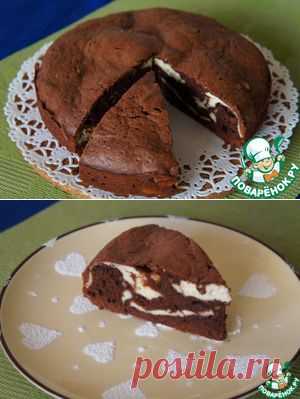 Шоколадно-творожный мраморный пирог - кулинарный рецепт