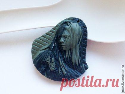 Кабошон-камея - яшма натуральная, кулон, бусина, подвеска, леди, девушка, камея