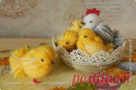 цыплята из ниток. Пасхальный декор - Разнообразные игрушки ручной работы