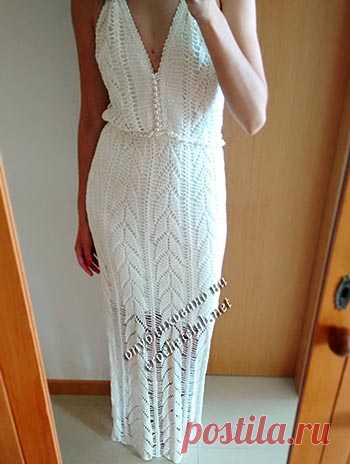 Макси-платье с открытой спиной - Вязание Крючком. Блог Настика