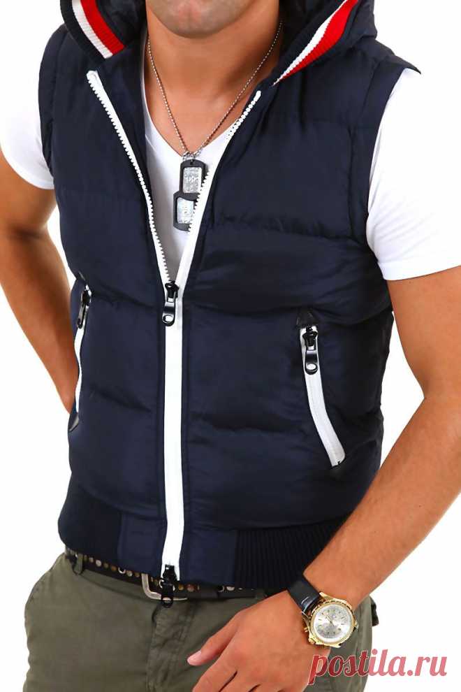 BEHYPE Herren Weste Steppweste Übergangs-Jacke Schwarz