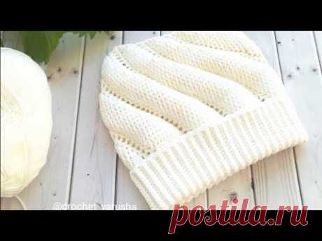 Шапка крючком на Весну - Осень//Crochet hat for Spring - Autumn