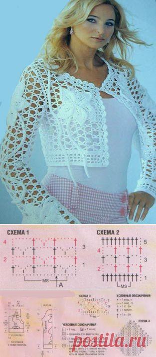 Вяжем красивые болеро крючком. 1 часть..