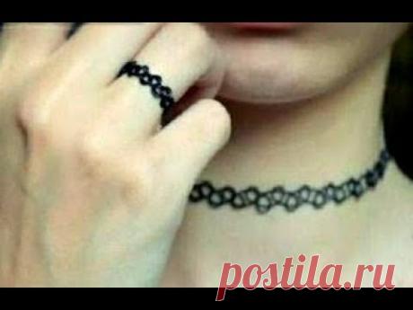DIY: Как сделать тату чокер? Tattoo Choker. Как Плести Тату Чекер Из Резинок На Рогатке?
